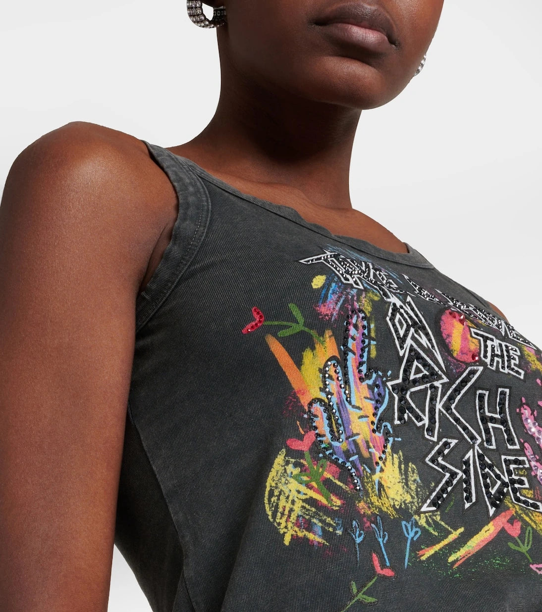 Alessandra Rich - Printed cotton jersey tank top