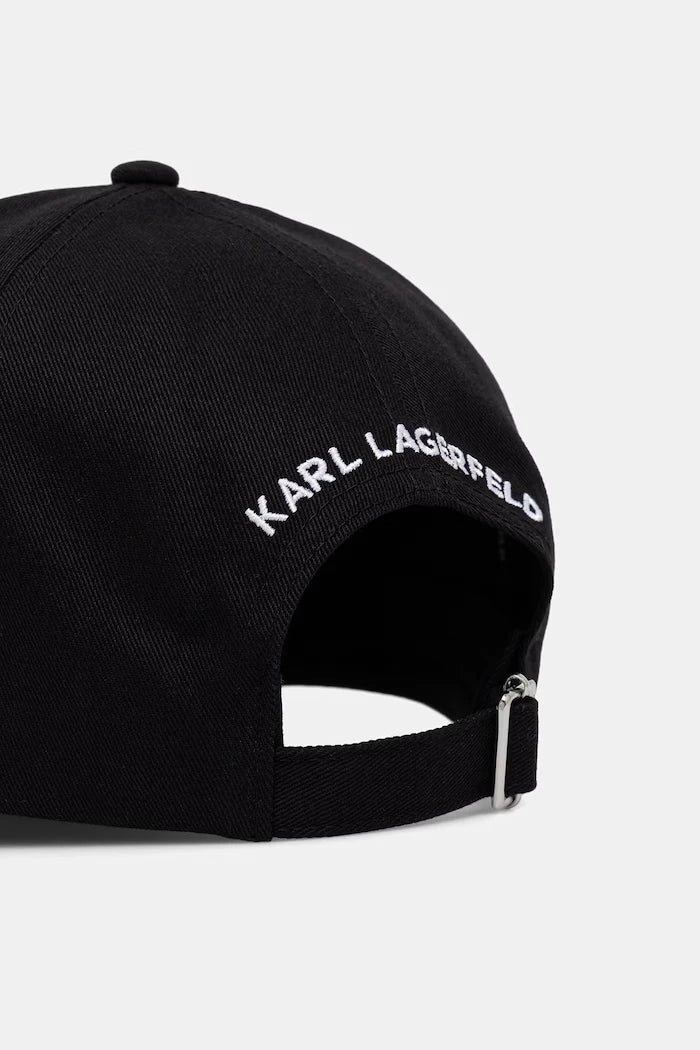 Karl Lagerfeld шапка с козирка дамска от памук IKON