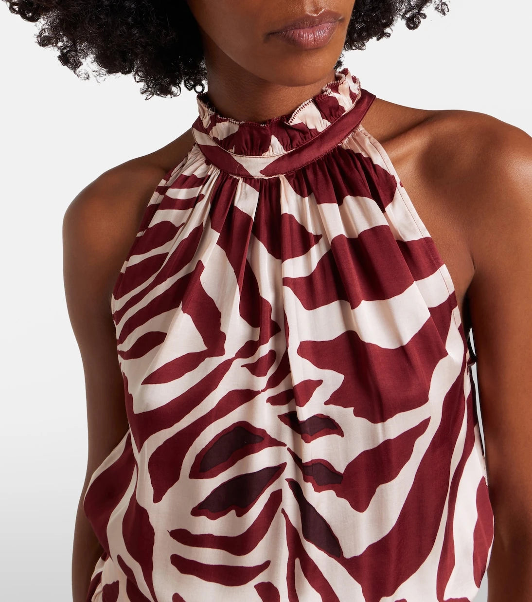 Poupette St Barth - Bianca printed halterneck satin minidress