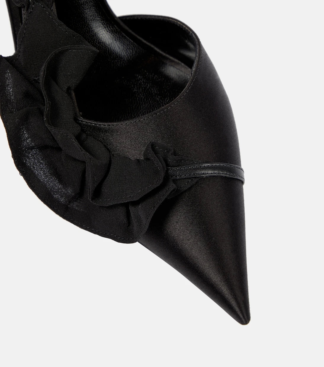 Nensi Dojaka - Ruffled satin slingback pumps