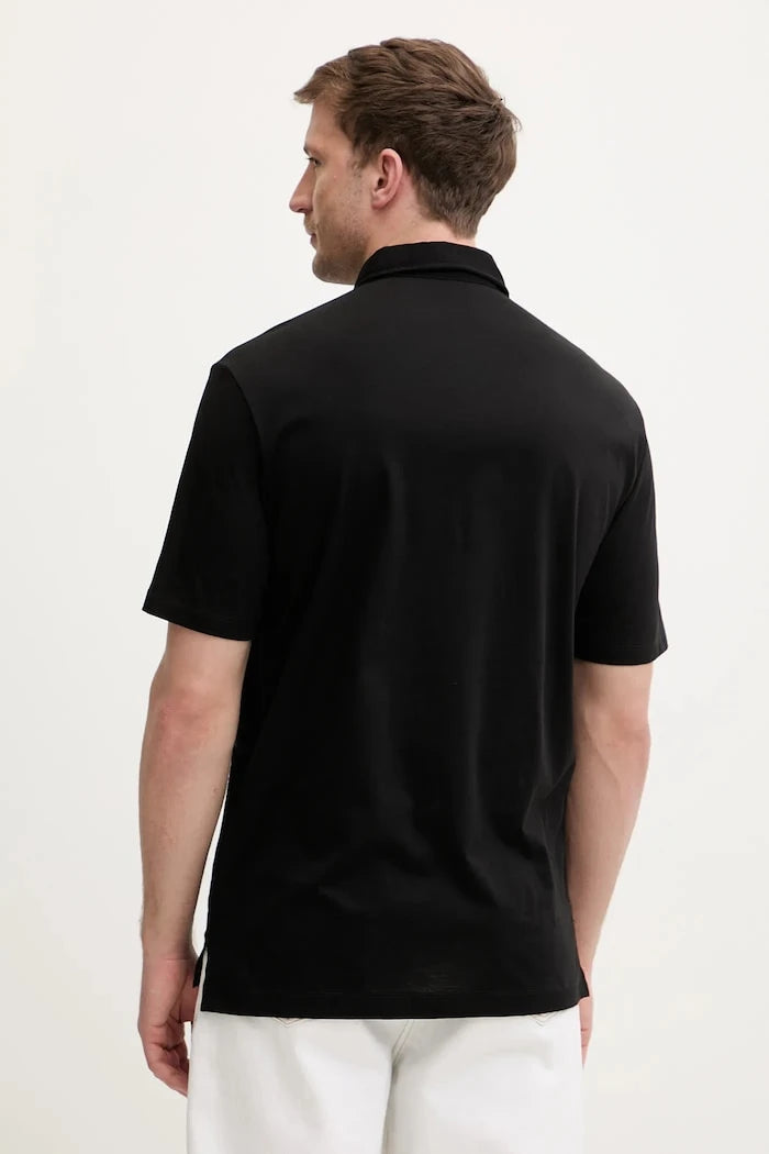 Памучна тениска с яка Armani Exchange