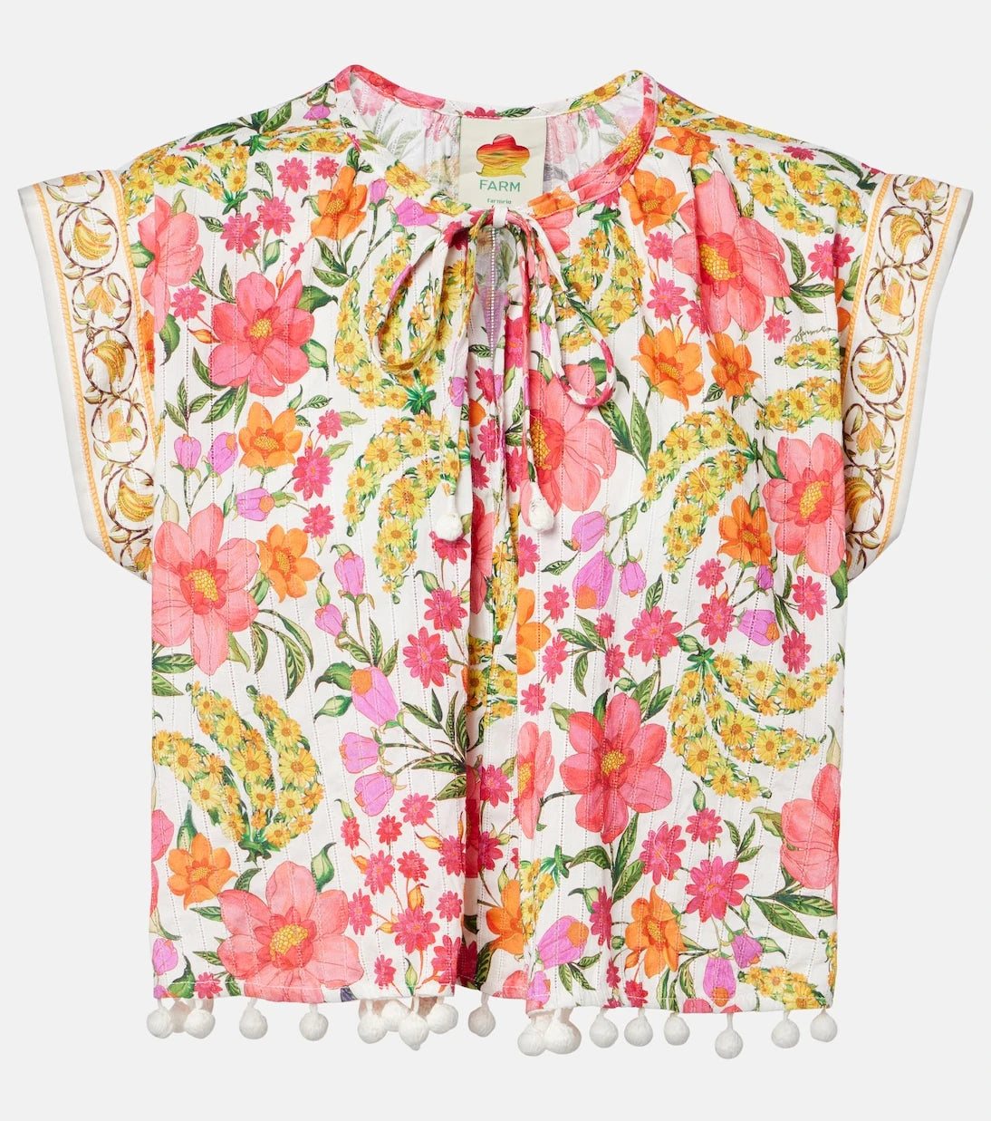 Farm Rio - Banana Flowers printed cotton blouse