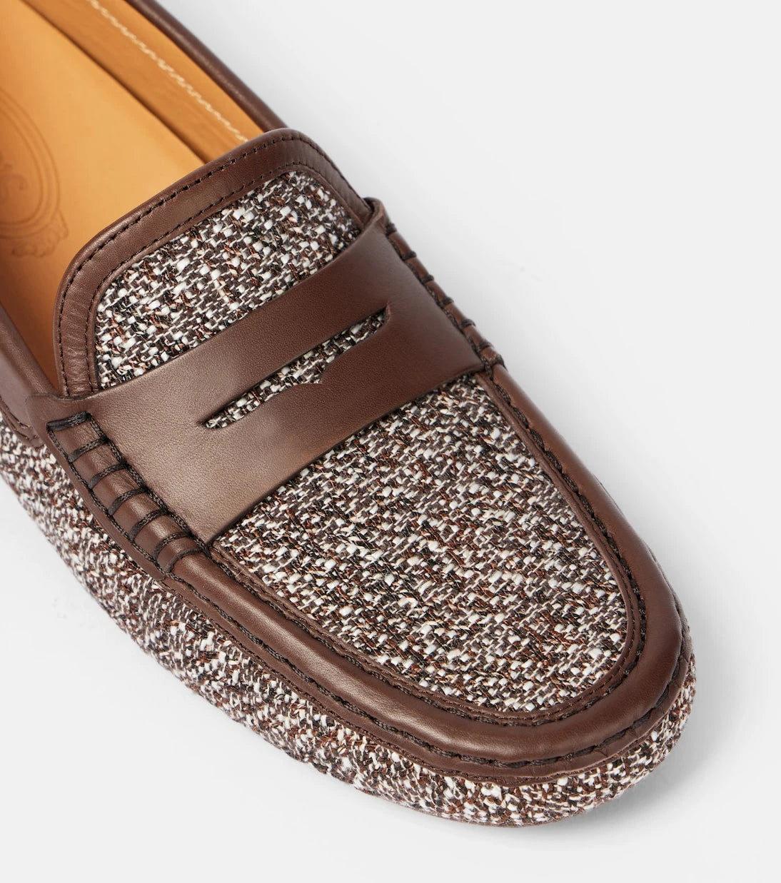 Tod's - Gommino leather-trimmed tweed driving shoes