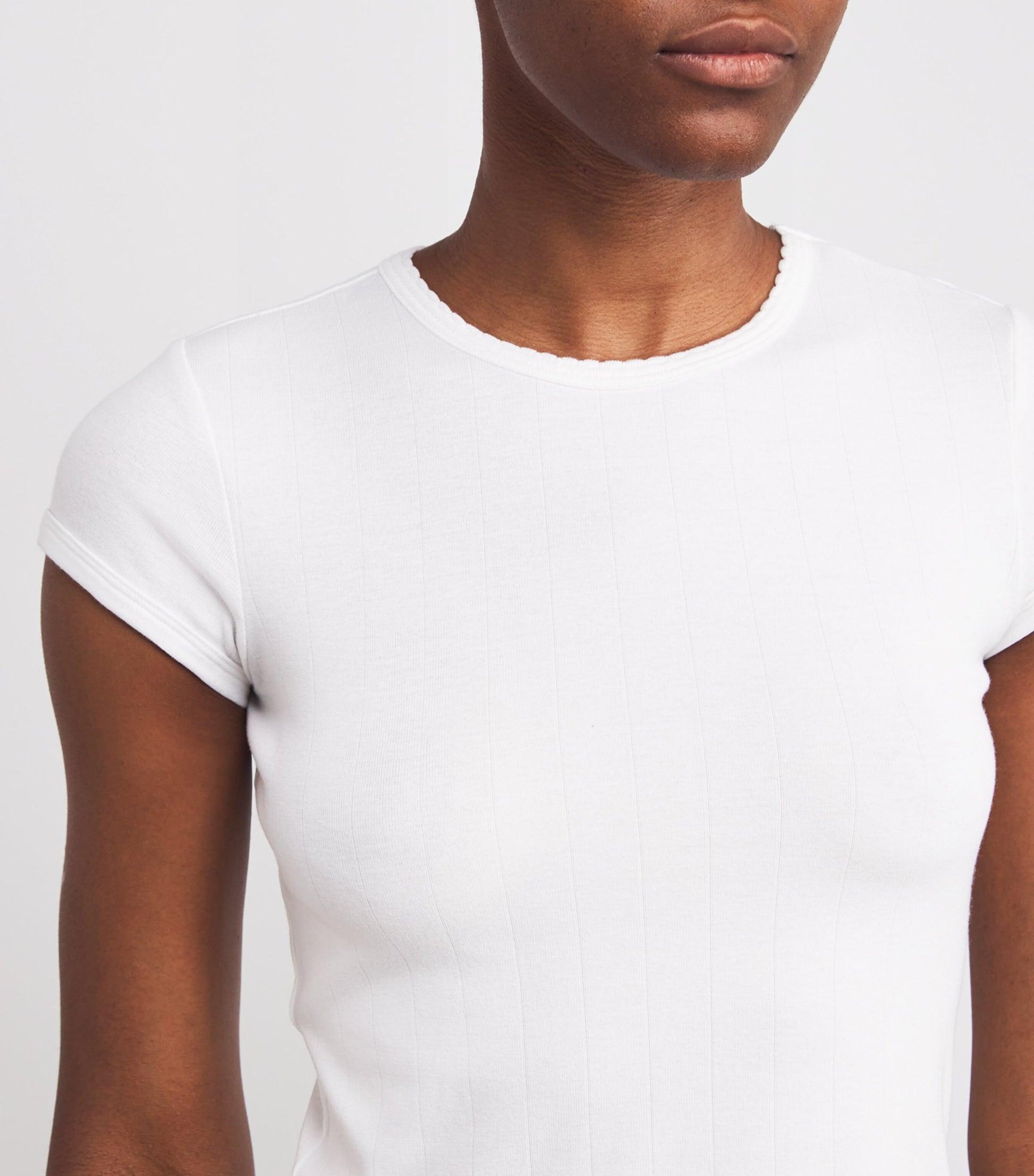 White Stretch-Cotton Drop Needle Baby T-Shirt