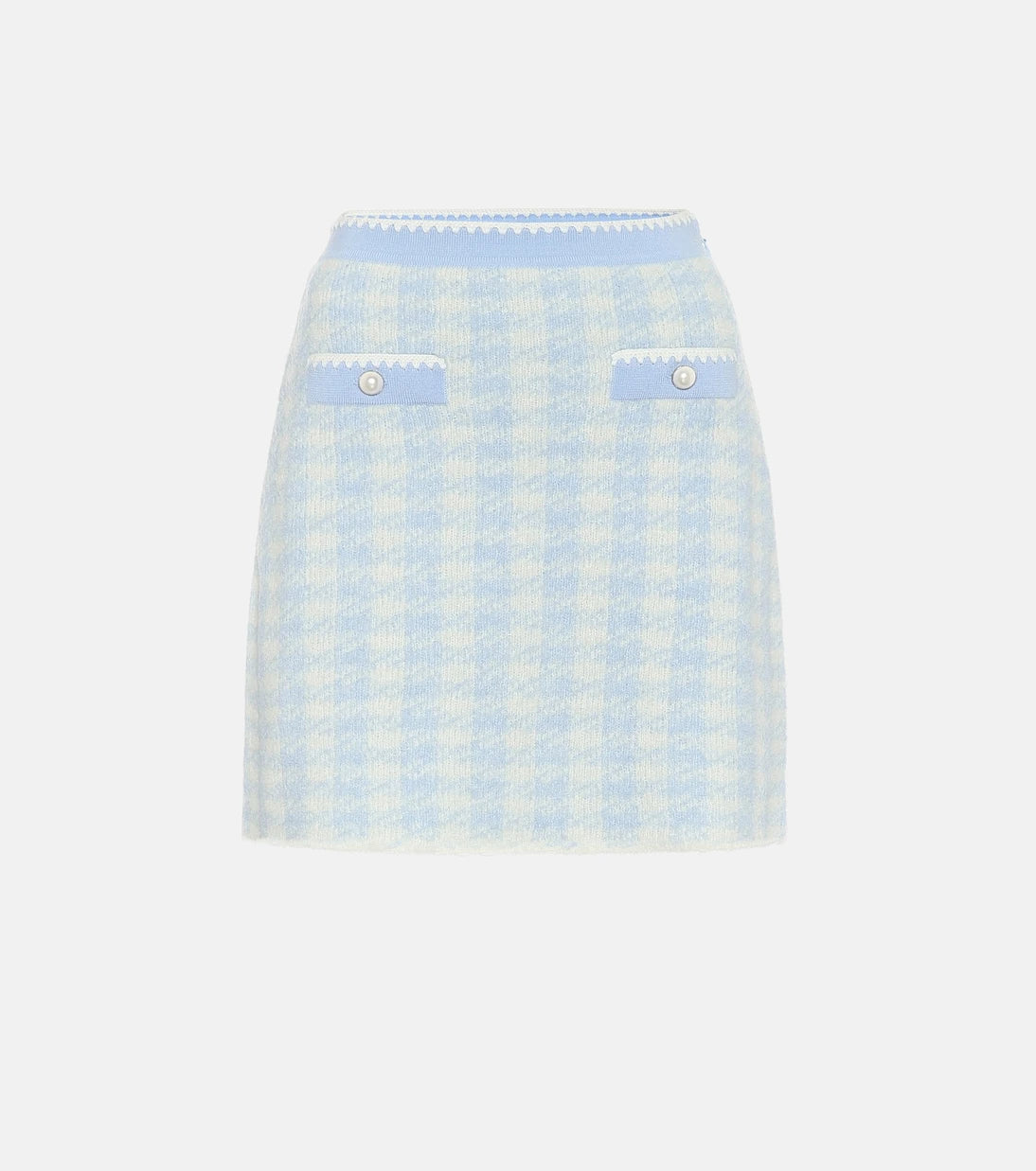 Miu Miu - Houndstooth wool-blend miniskirt