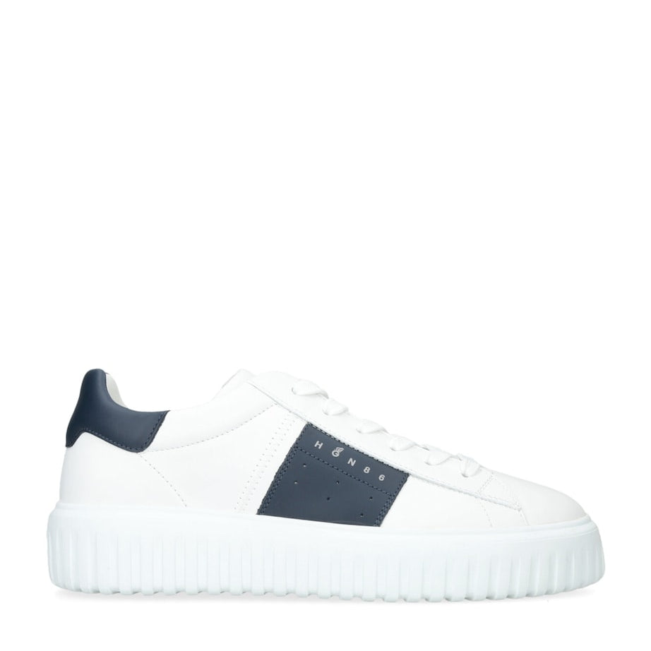 Leather H-Stripes Sneakers WHITE/NAVY