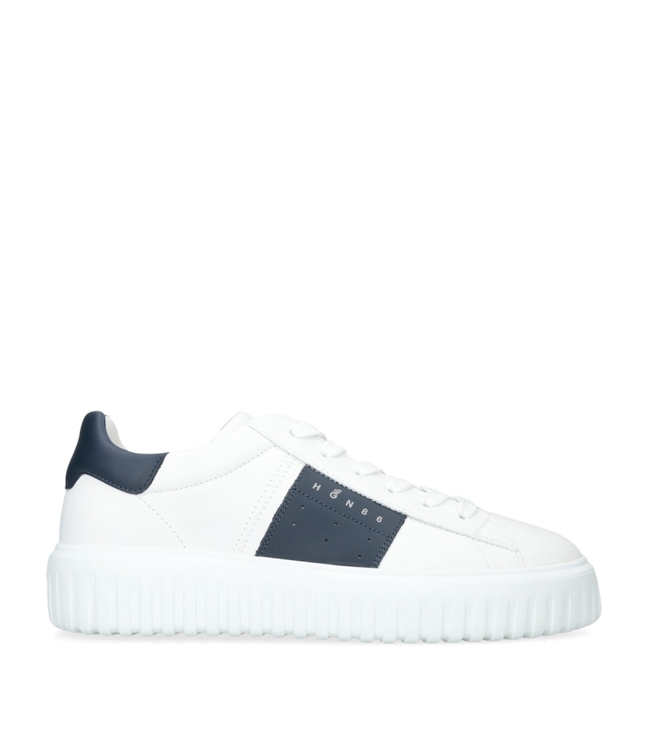 Leather H-Stripes Sneakers WHITE/NAVY