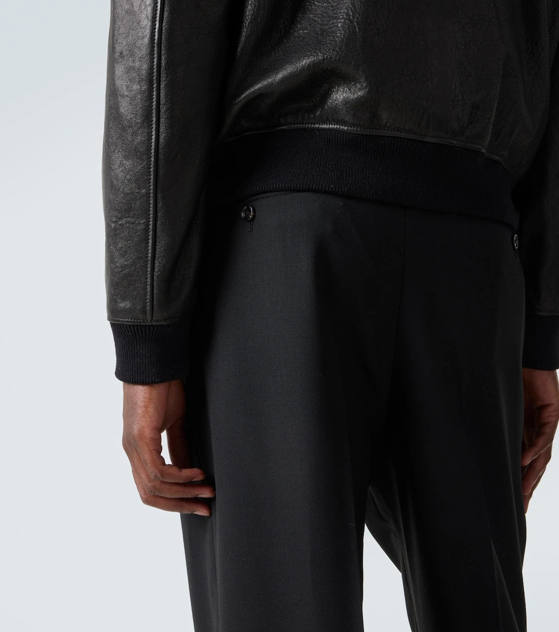 Saint Laurent - İçi yünlü deri bomber ceket