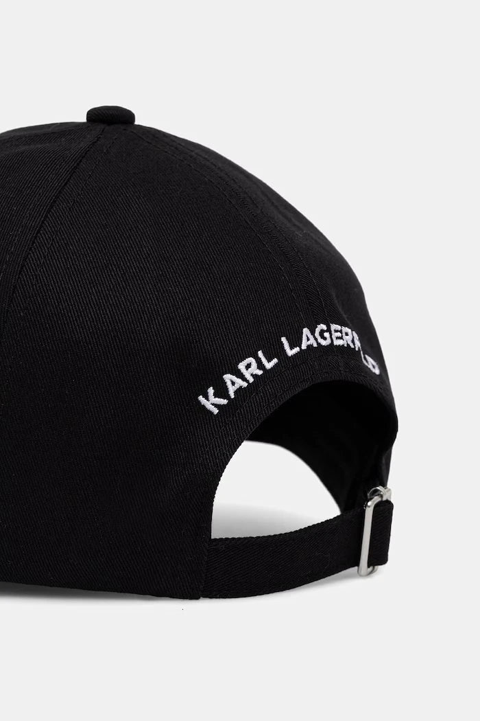 Karl Lagerfeld шапка с козирка дамска от памук IKON