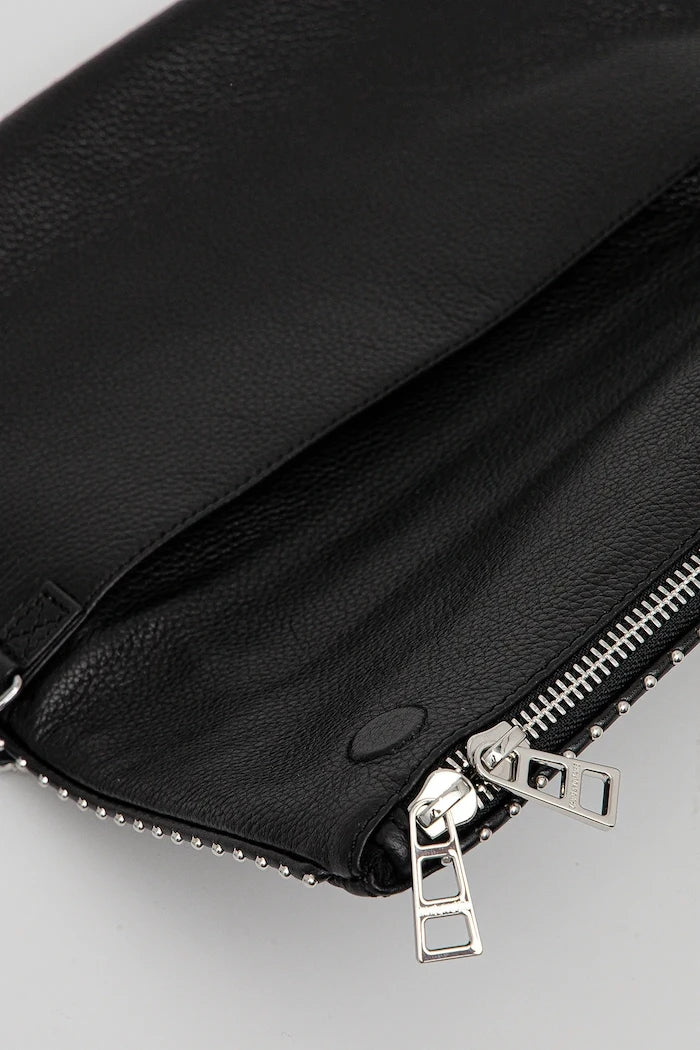 Кожена чанта ZADIG&VOLTAIRE ROCK GRAINED LEATHER   STUDS