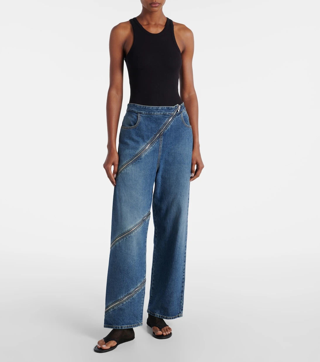 Alaïa - Fishnet thong sandals