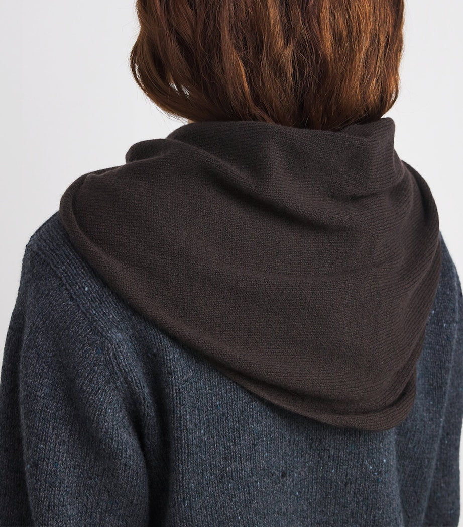 Johnstons Of Elgin Brown Cashmere Gauzy Triangle Neck Tie