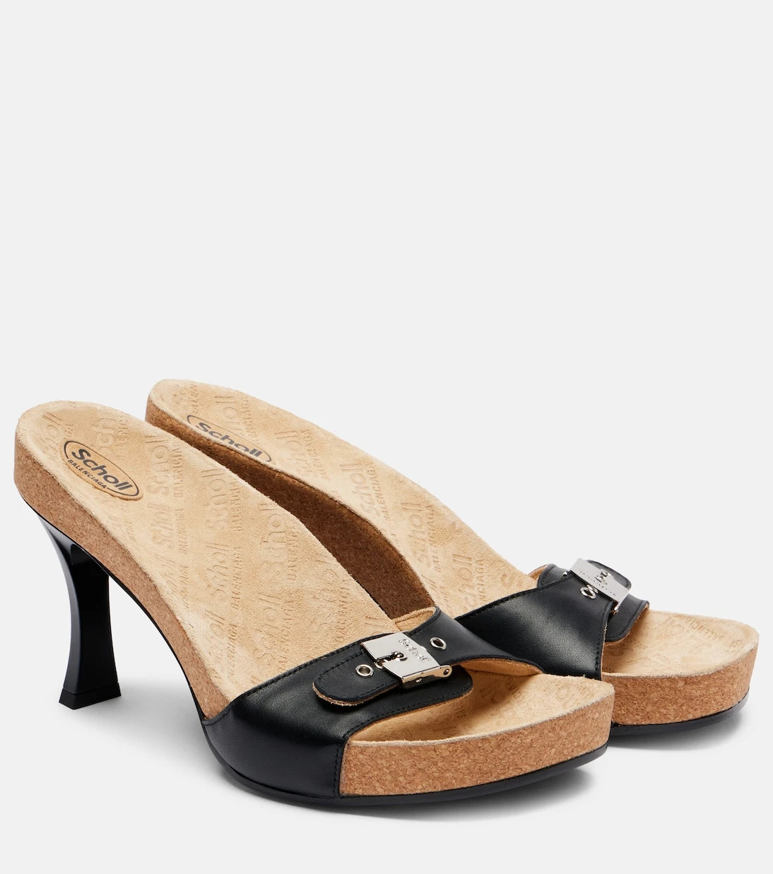 Balenciaga - x Scholl 80 leather mules