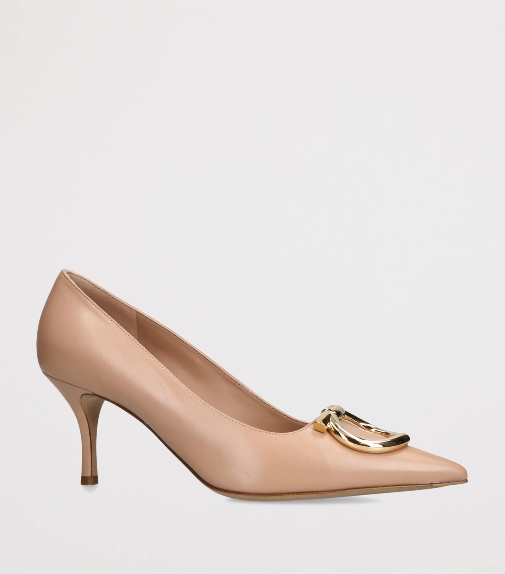 Salvatore Ferragamo Nude Leather Lara Pumps 70