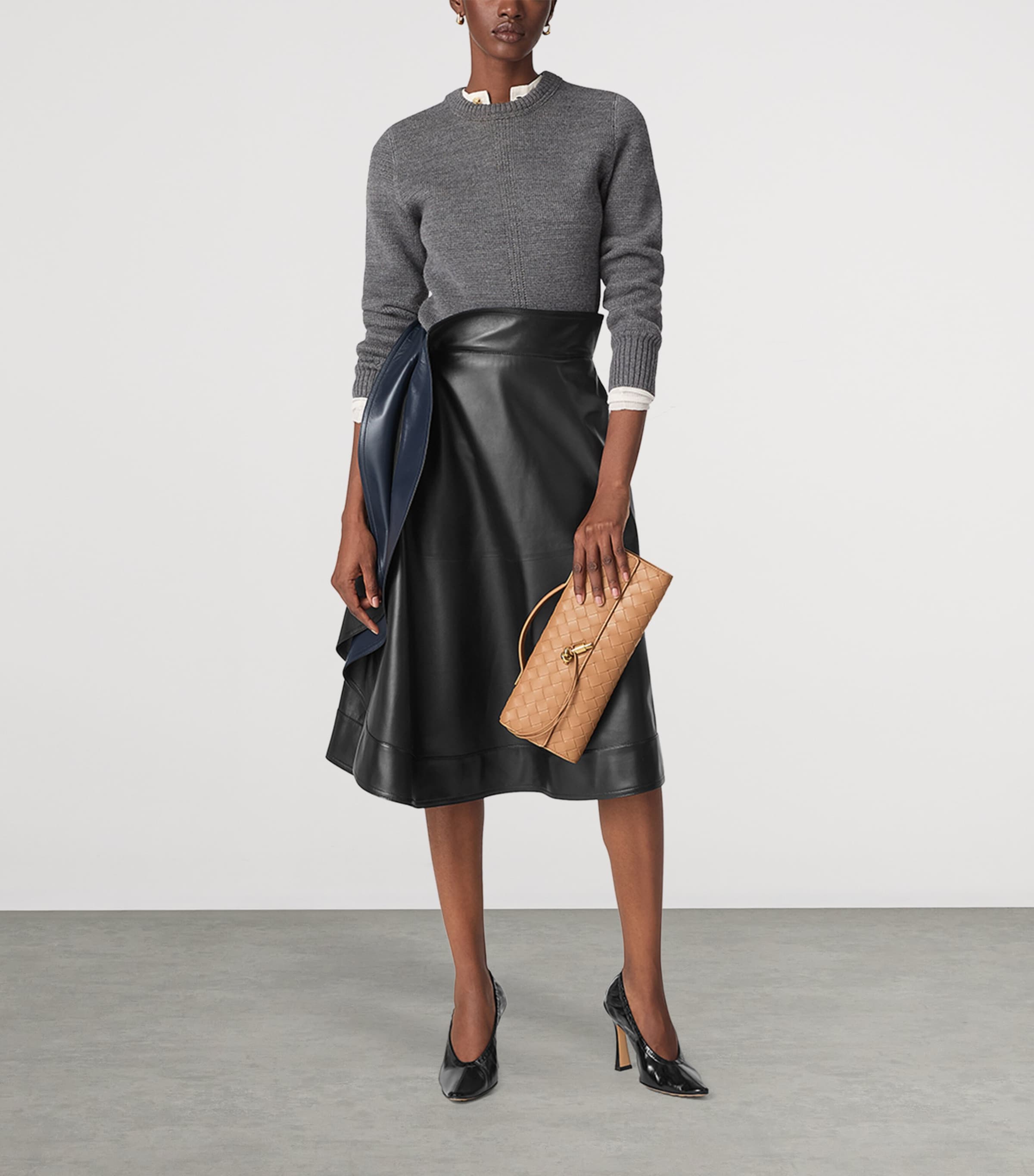 Neutral Leather Andiamo Clutch Bag