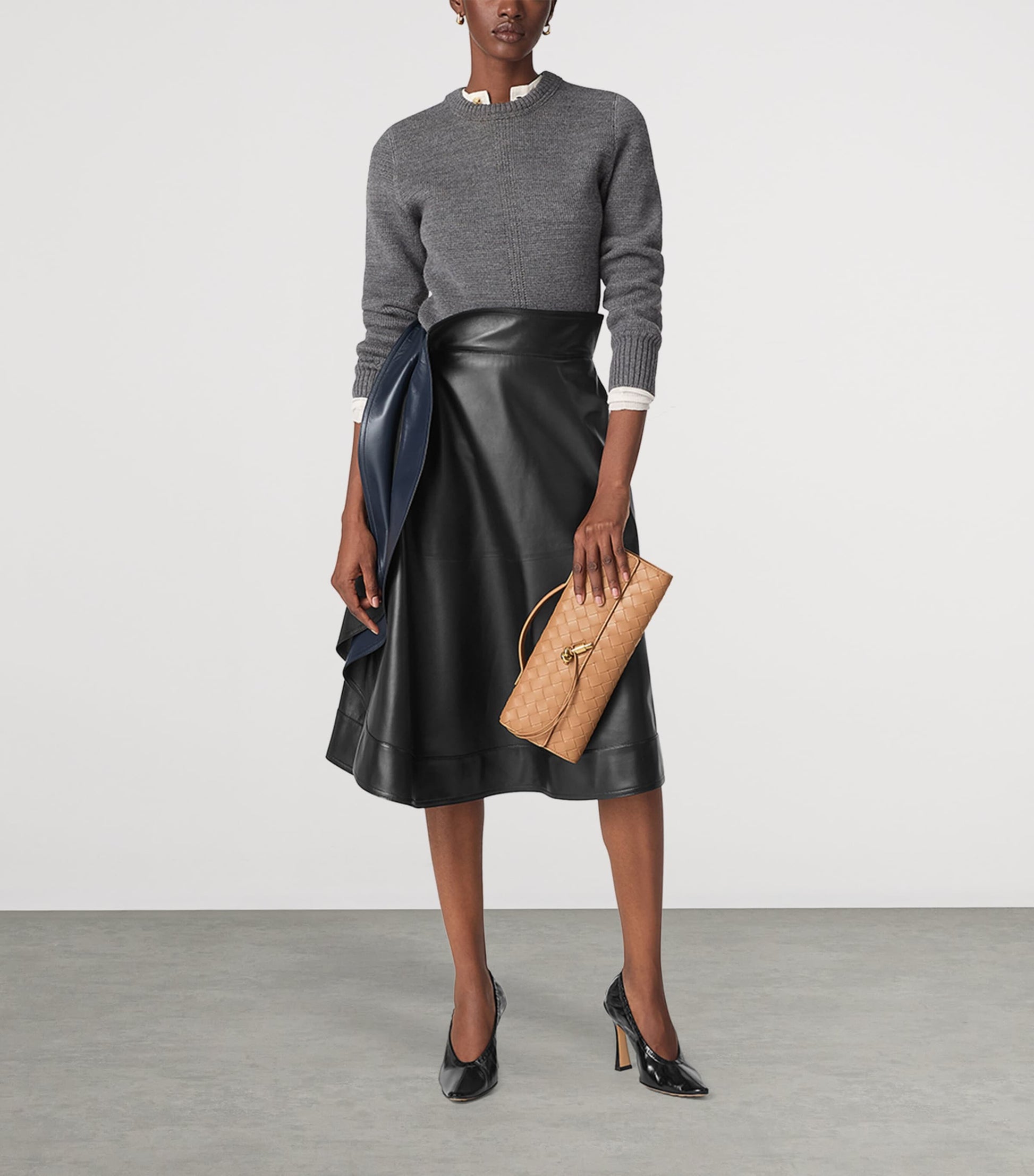 Neutral Leather Andiamo Clutch Bag