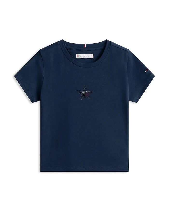 Tommy Hilfiger pamuk ve elastan çocuk tişörtü