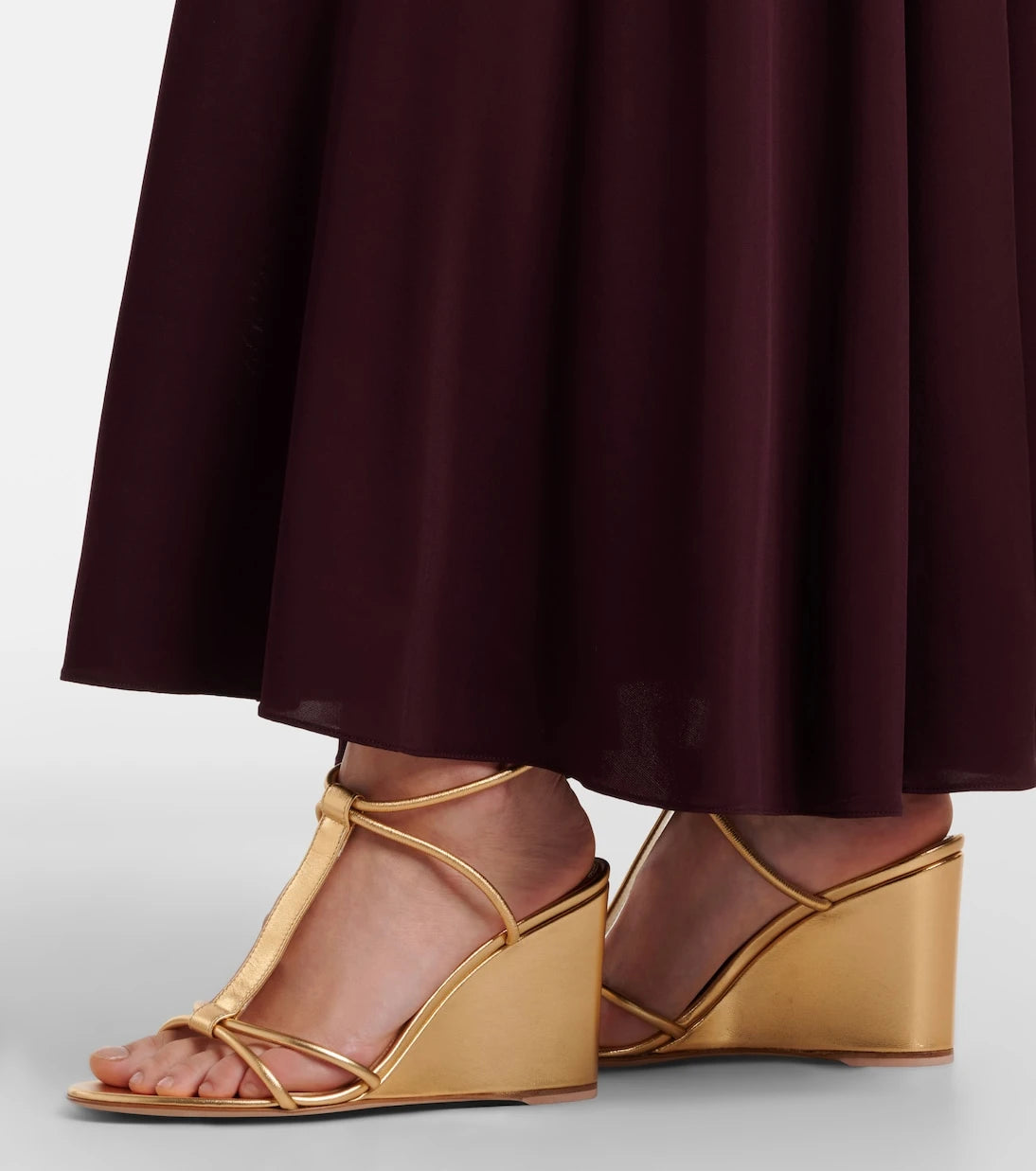 Gianvito Rossi - Metallic leather wedge sandals