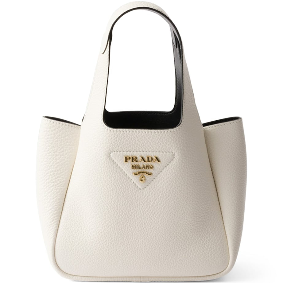 Prada White Mini Leather Top-Handle Bag