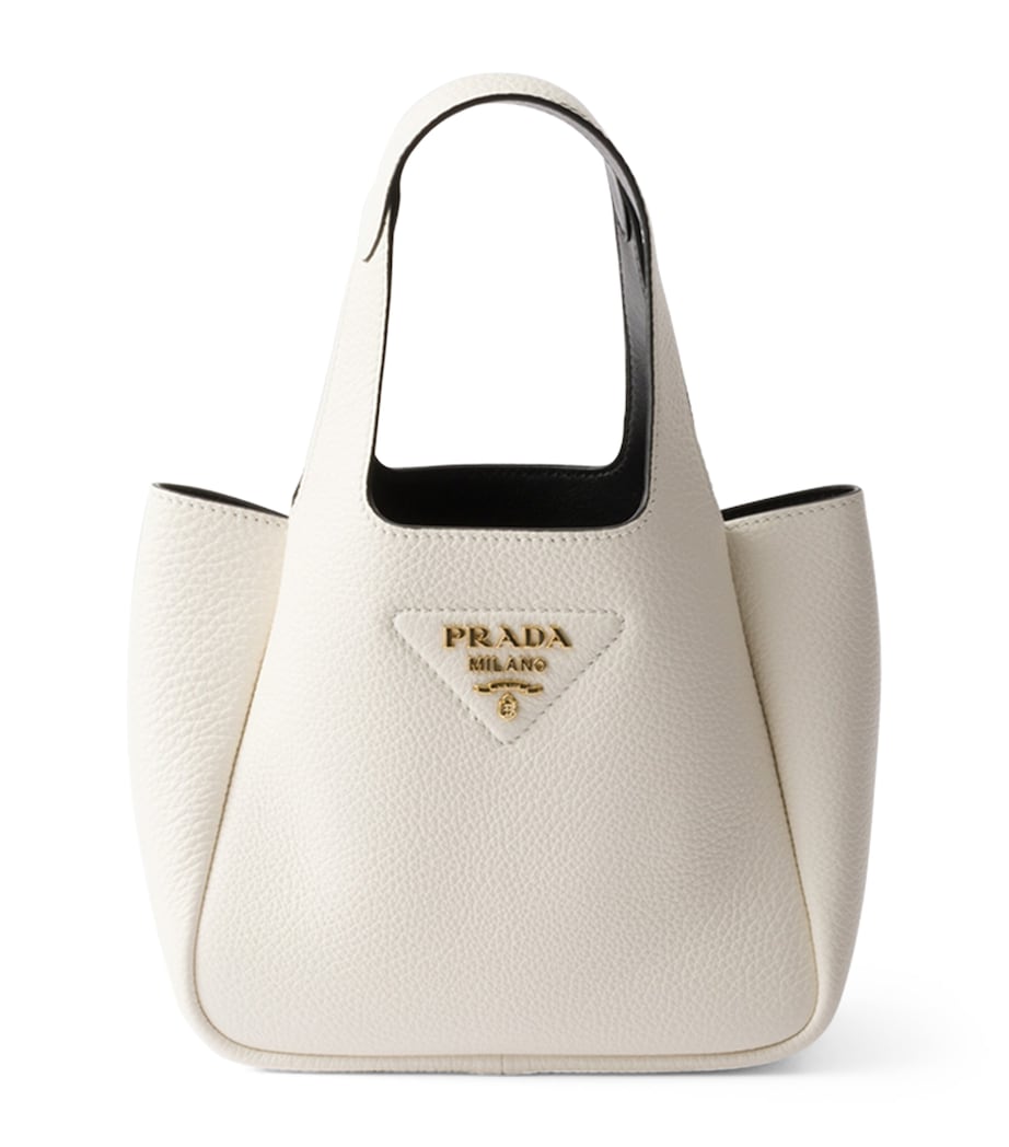 Prada White Mini Leather Top-Handle Bag