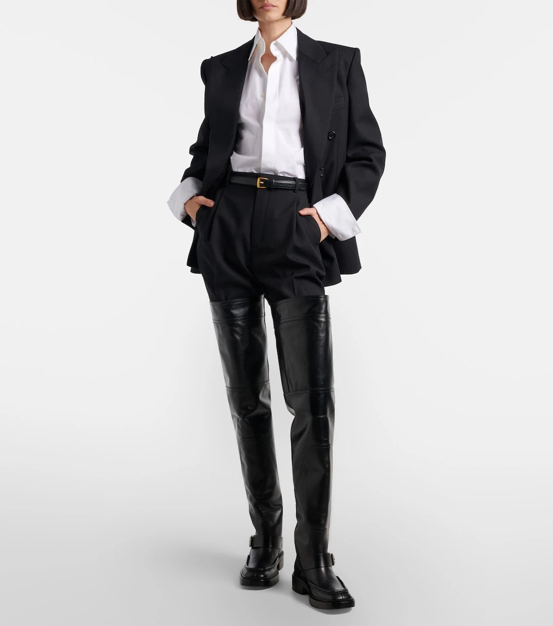 Saint Laurent - Joe leather over-the-knee boots