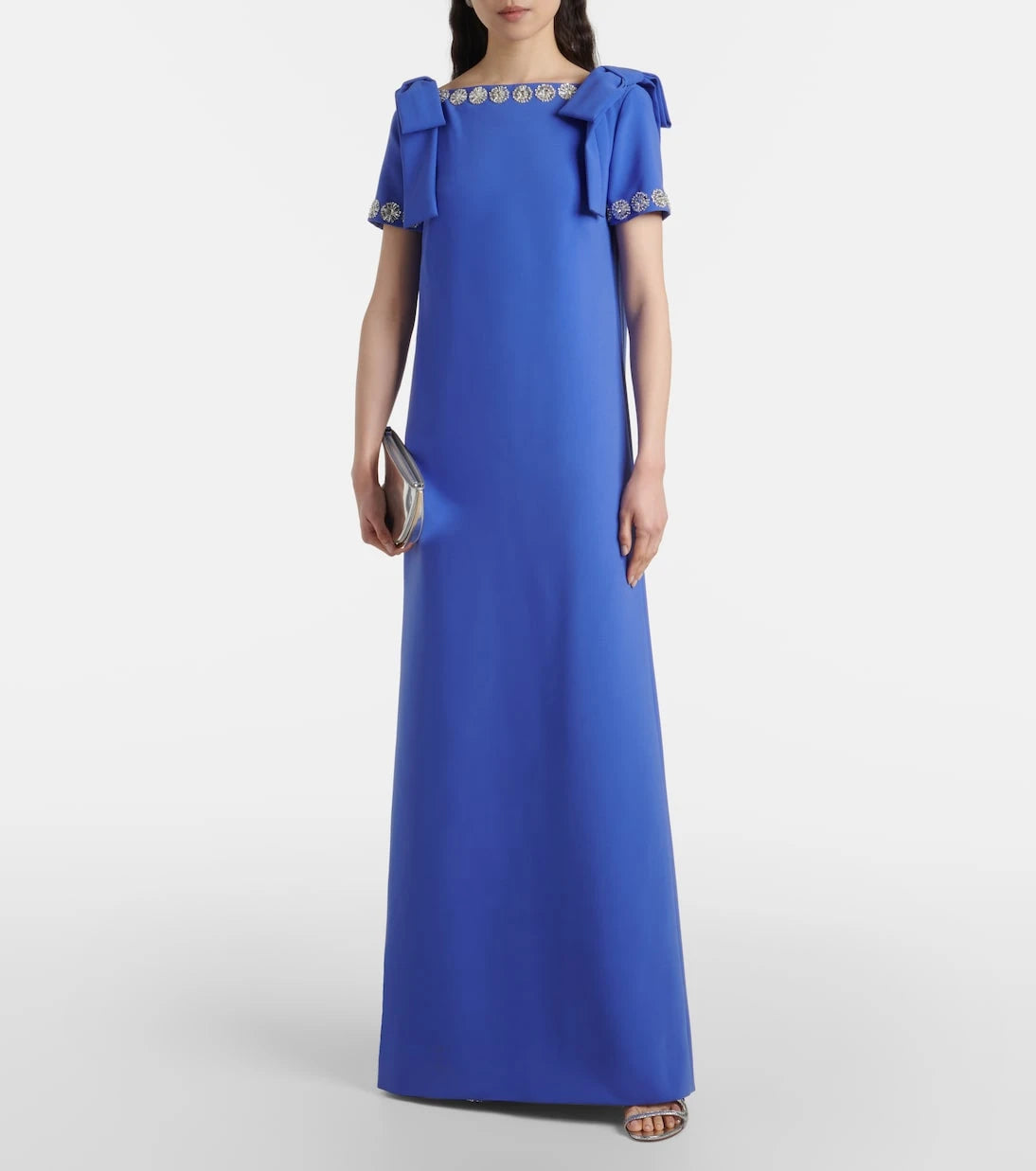 Carolina Herrera - Embroidered bow-detail crêpe gown