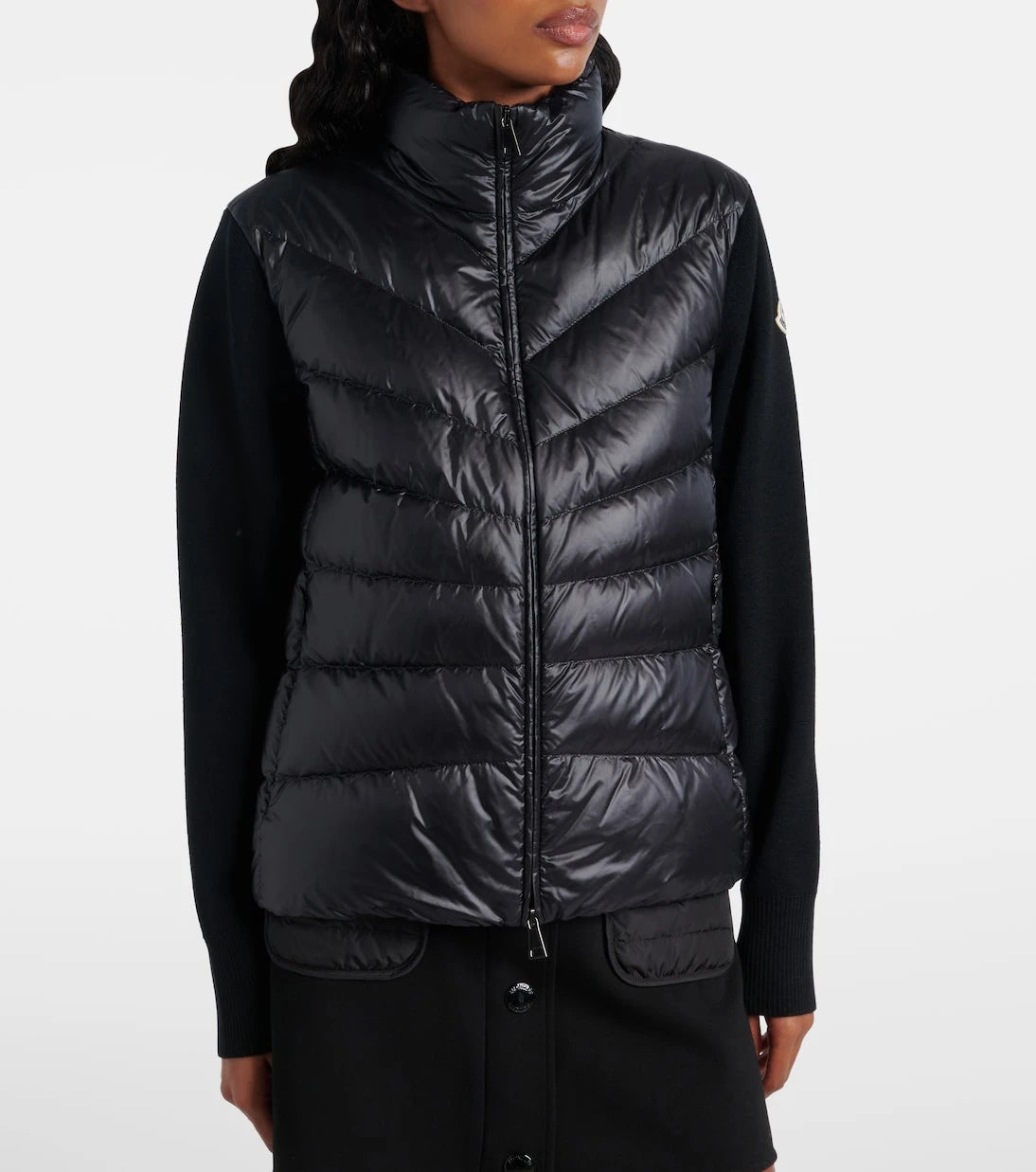 Moncler - Down-paneled virgin wool cardigan