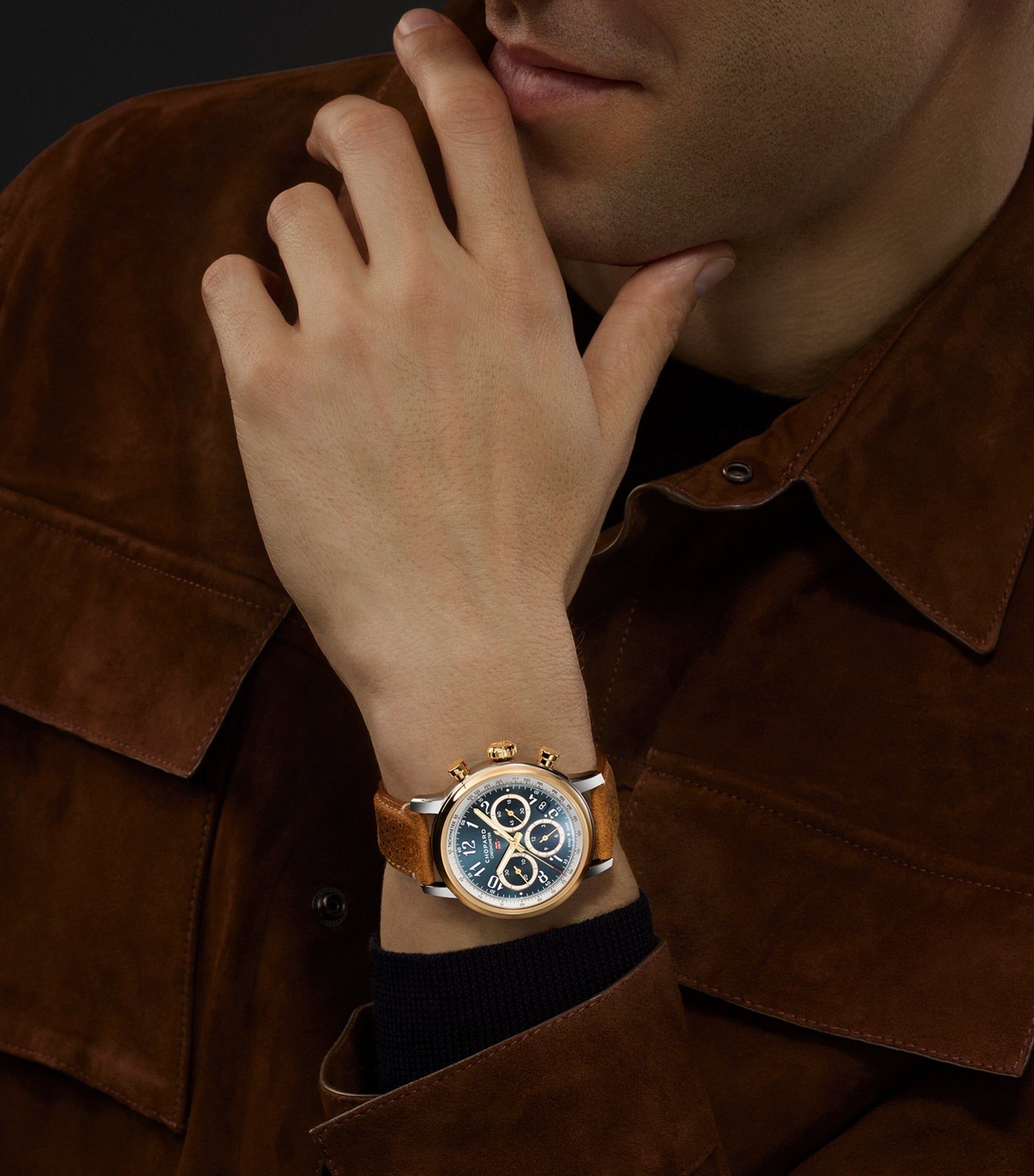 Yellow Gold and Lucent Steel Mille Miglia Chronograph Watch 40.5mm