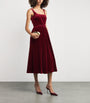 Emilia Wickstead Burgundy Velvet Eagle Midi Dress
