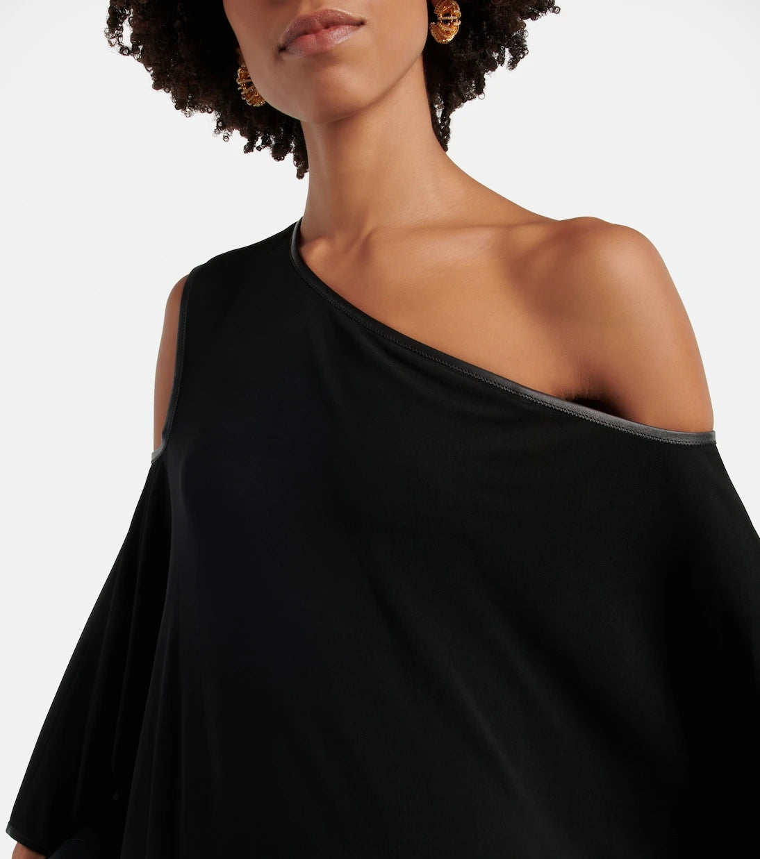 Tom Ford - Drapeli krep jarse mini elbise