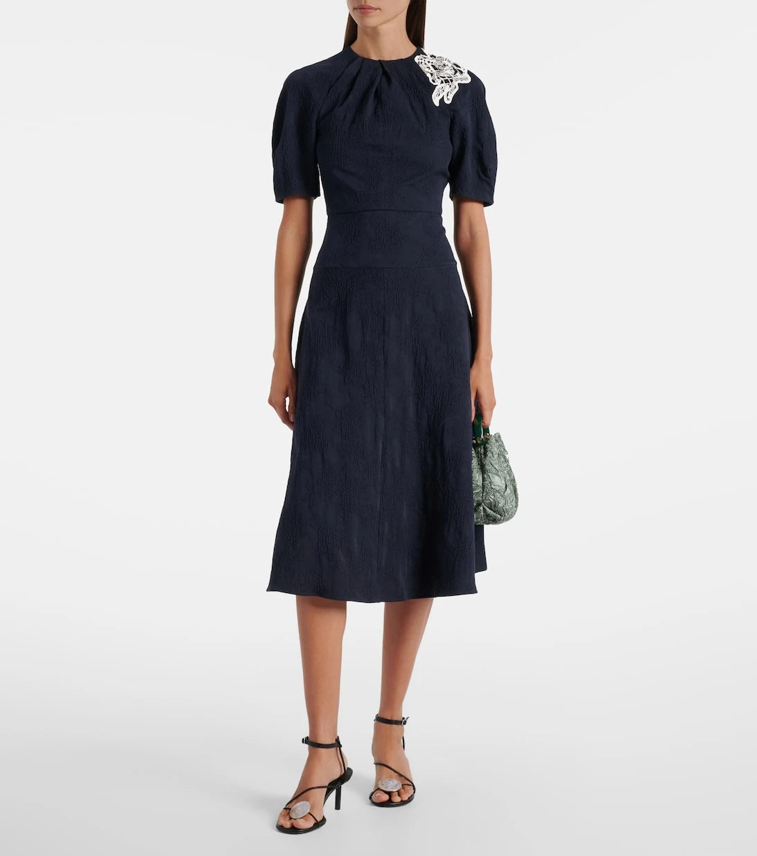 Erdem - Floral cotton-blend jacquard midi dress