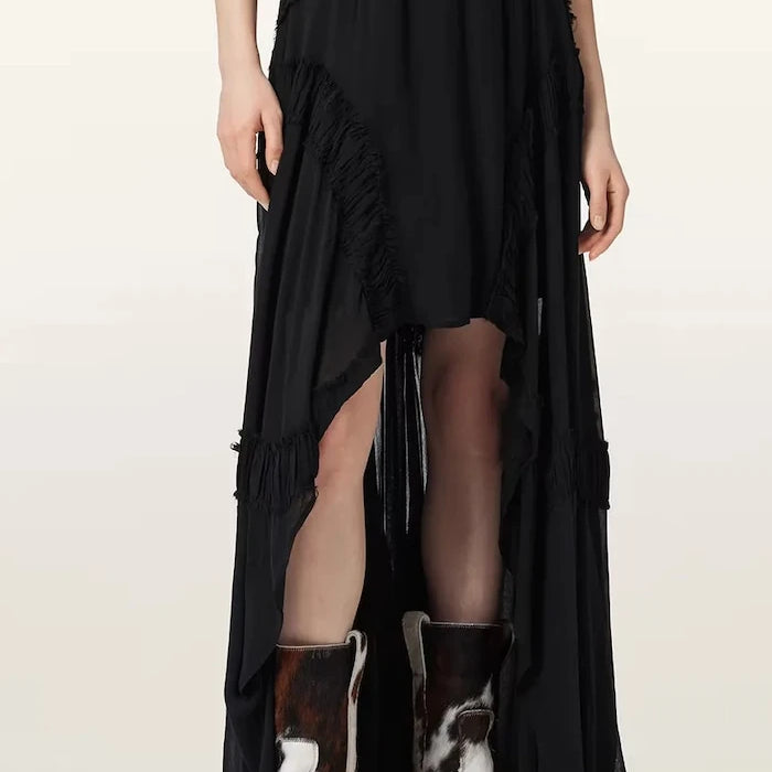 AllSaints asimetrik viskon etek DORINA
