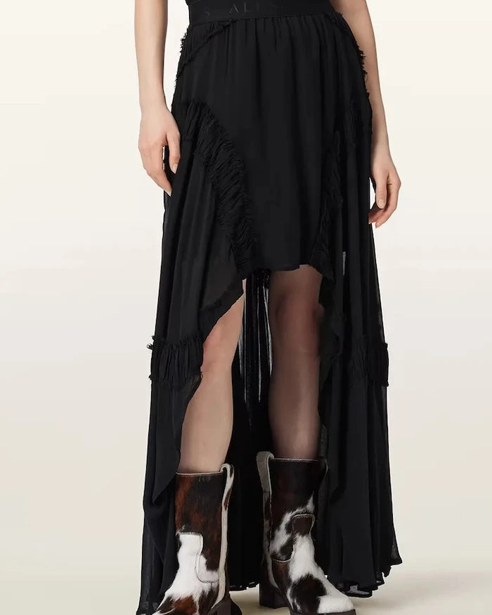 AllSaints асиметрична пола от вискоза DORINA
