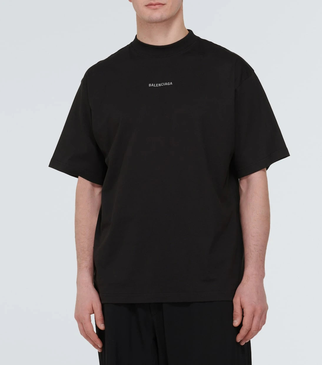 Balenciaga - تي شيرت قطني بشعار الماركة