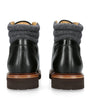 Brunello Cucinelli Leather Wool-Trim Mountain Boots
