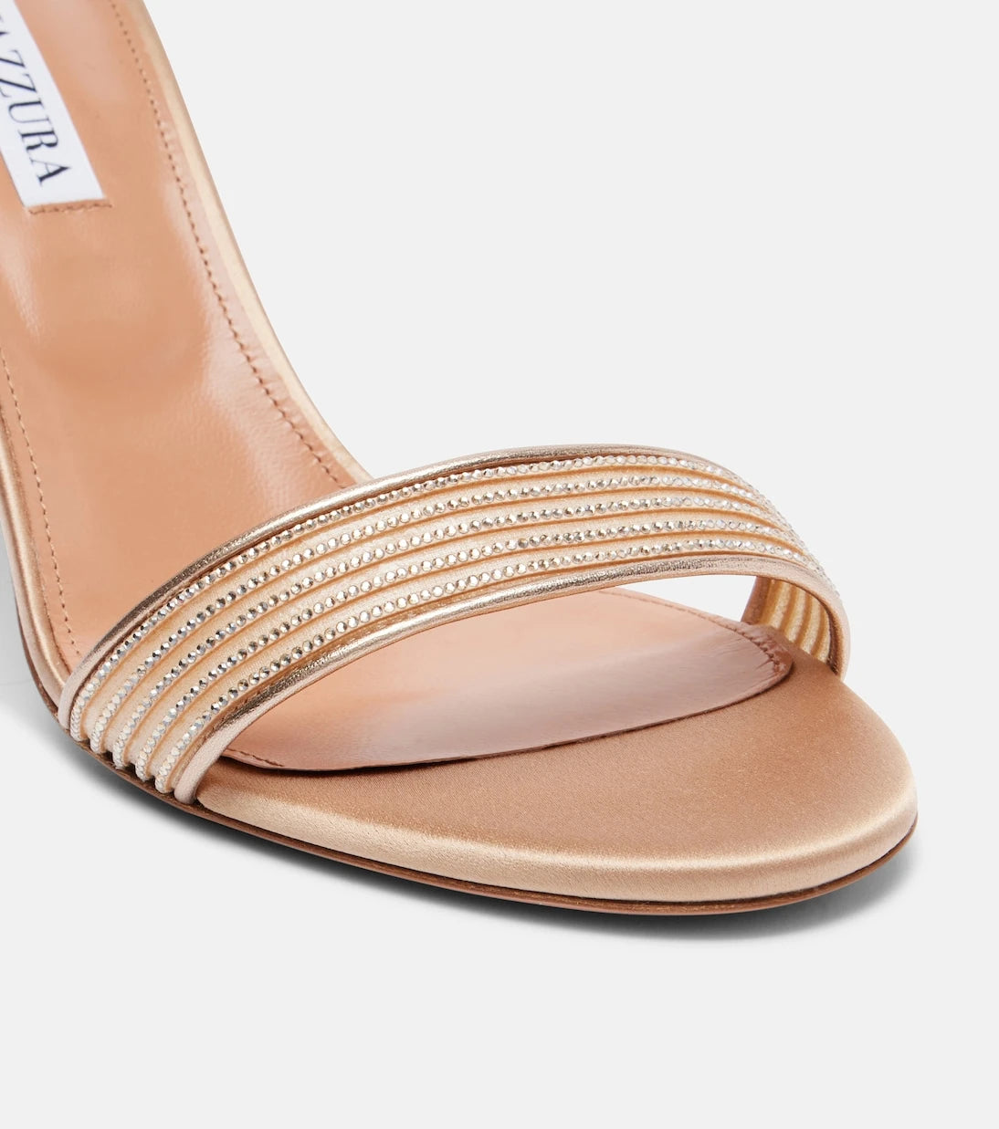 Aquazzura - Shimmer 85 embellished satin sandals