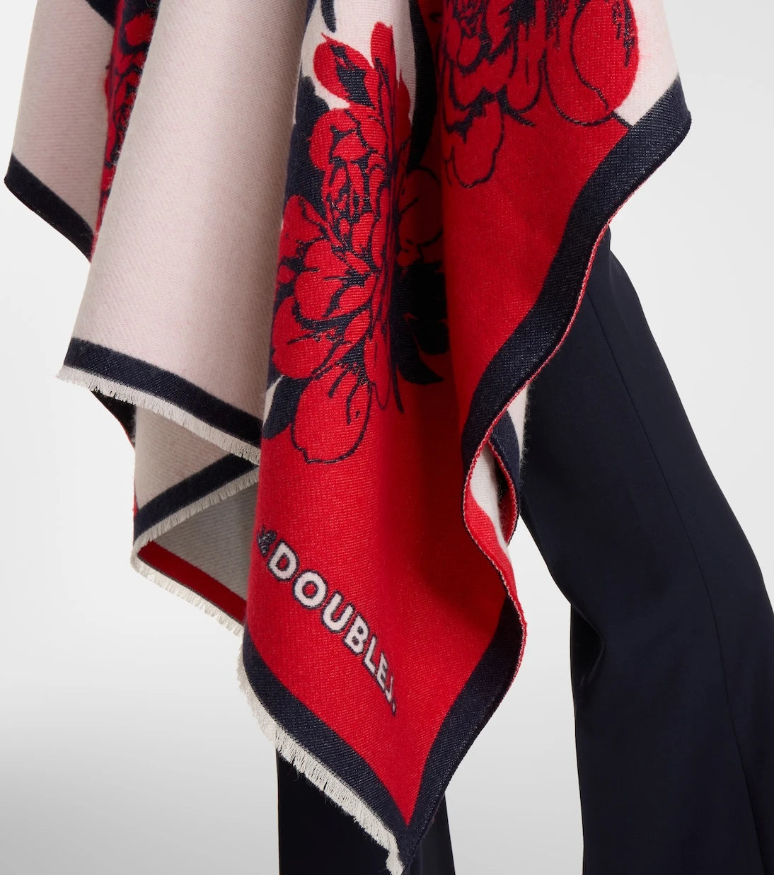 La DoubleJ - Soul floral wool and silk poncho