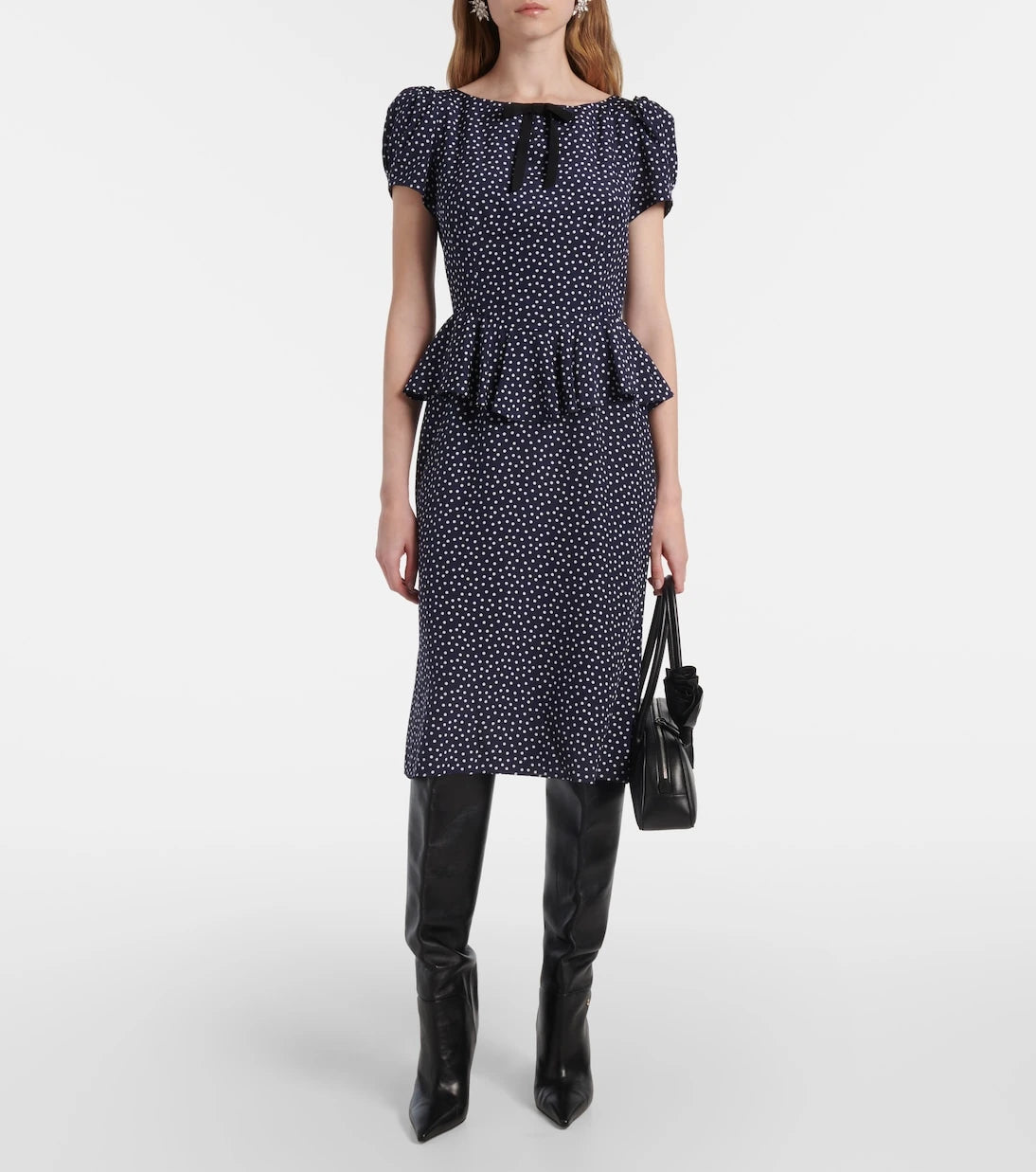 Alessandra Rich - Polka-dot silk midi dress