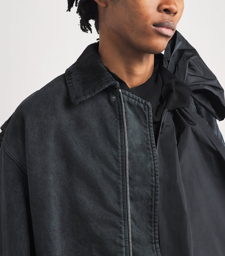 DRIES VAN NOTEN Grey Denim Overdyed Workwear Jacket