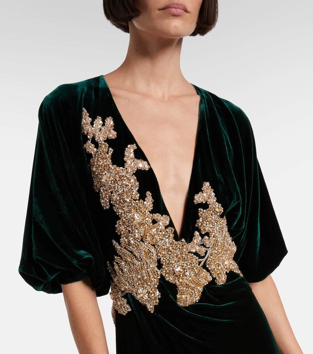 Costarellos - Floral velvet maxi dress