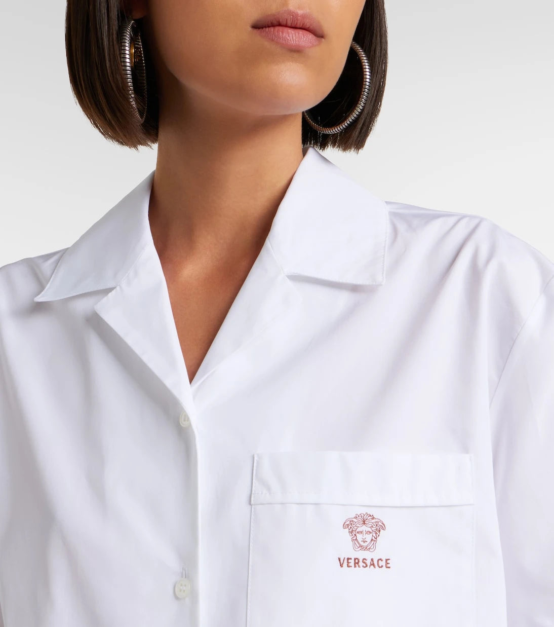 Versace - Cropped cotton poplin shirt
