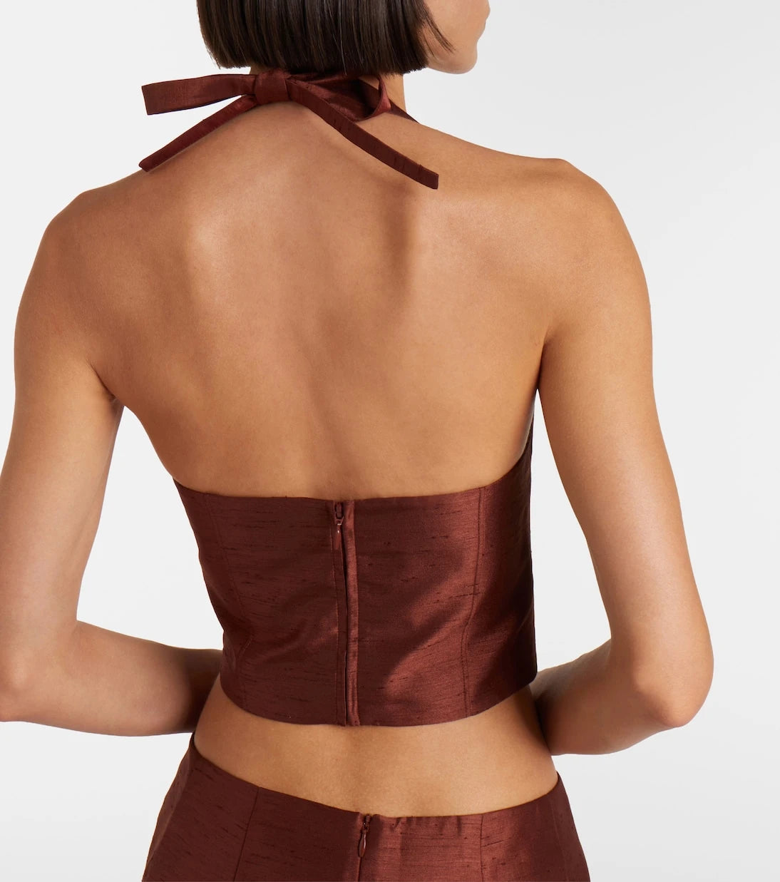 Shushu/Tong - Embellished halterneck crop top