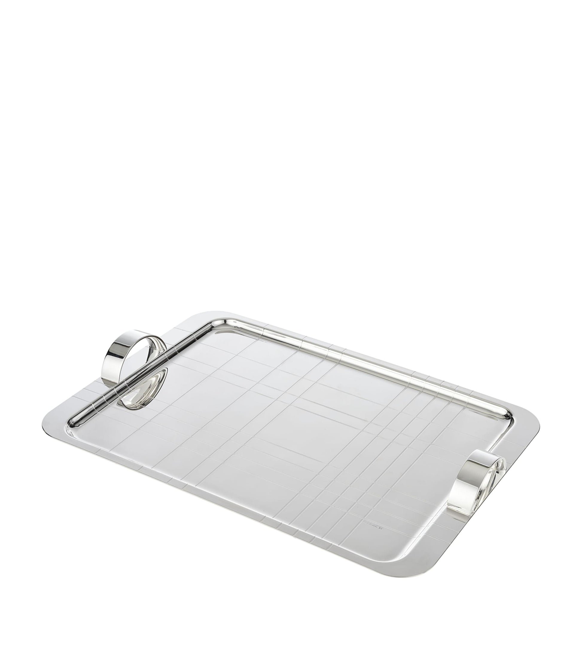 Christofle Silver-Plated Graphik Handheld Tray (45cm x 32cm)