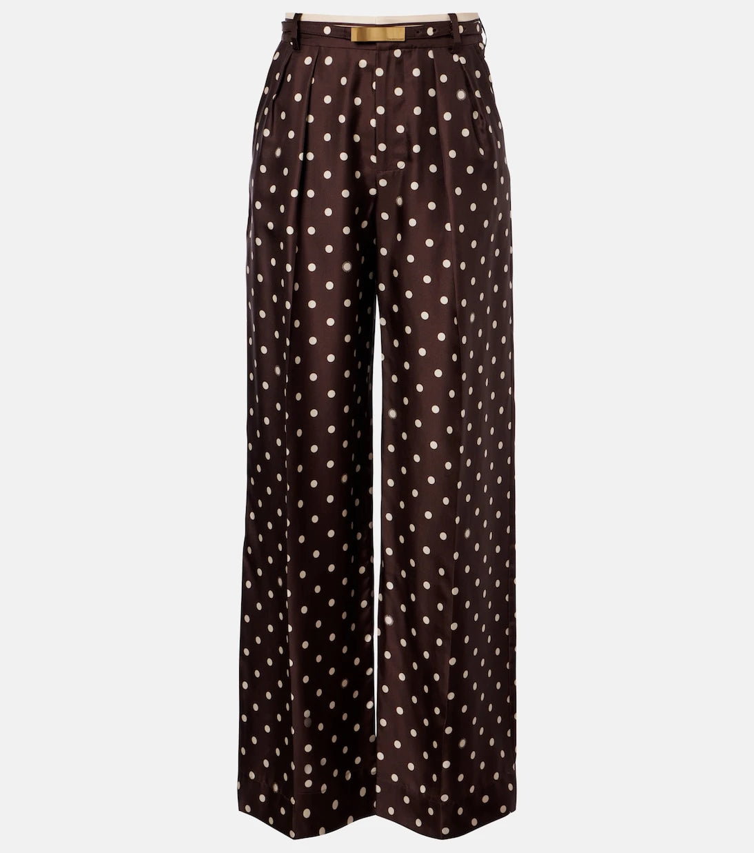Zimmermann - Polka-dot silk satin wide-leg pants