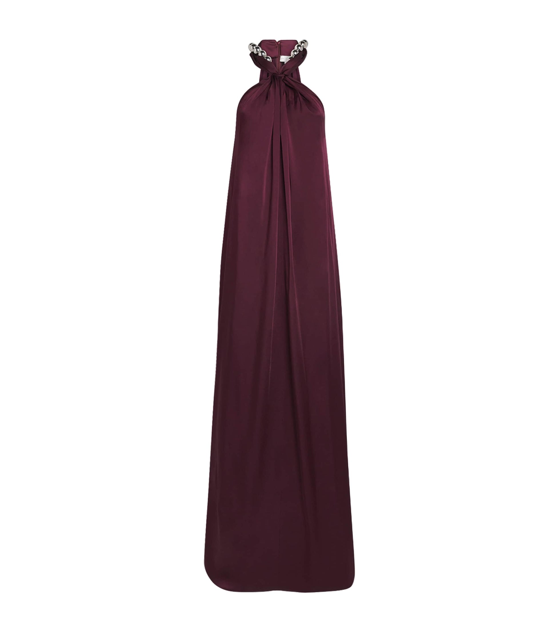 Stella McCartney Burgundy Satin Halterneck Gown