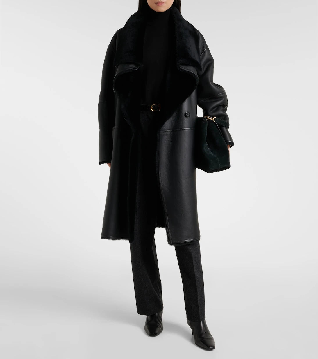 Toteme - Shearling-lined leather coat