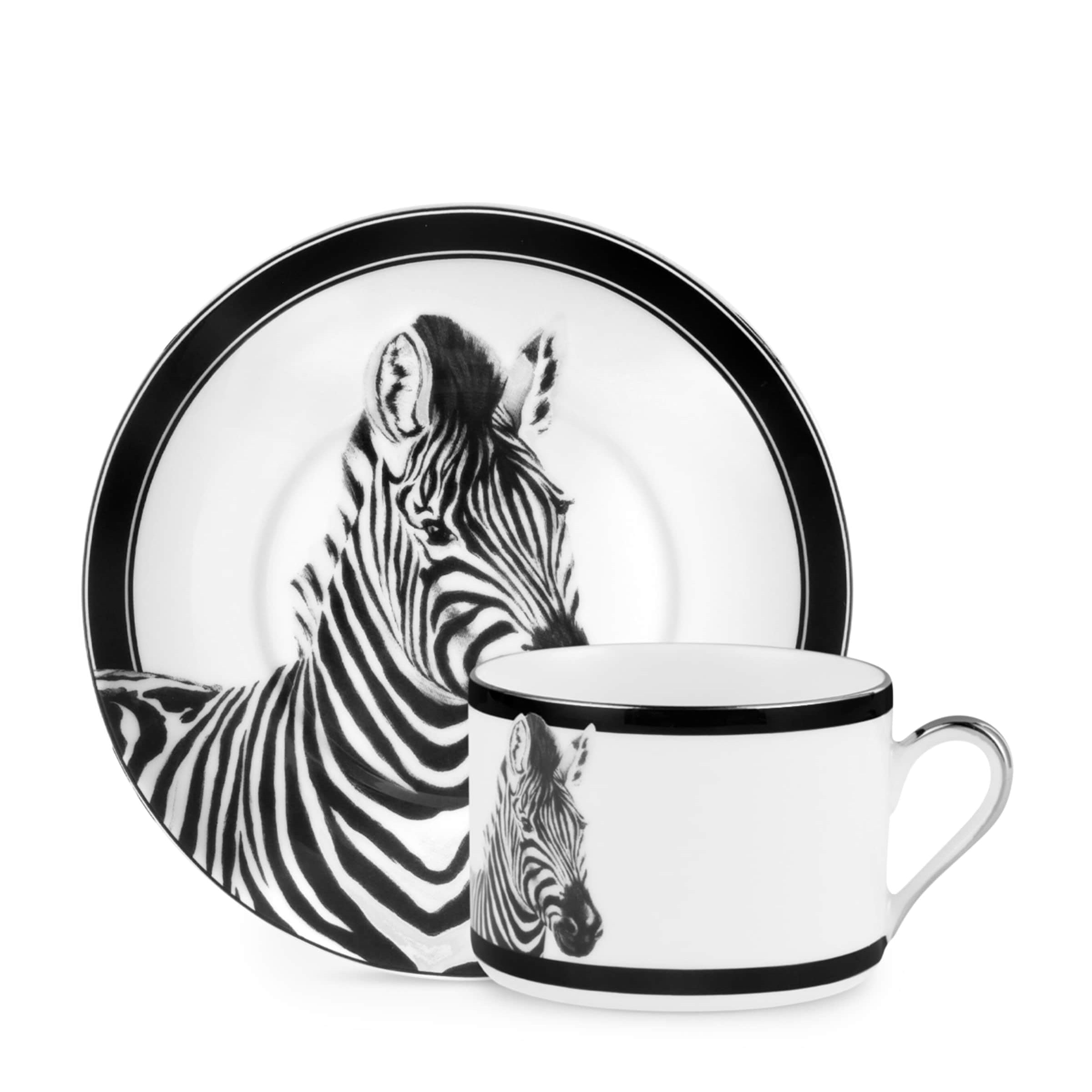 Dolce & Gabbana Casa Set of 2 Zebra Teacups and Saucers