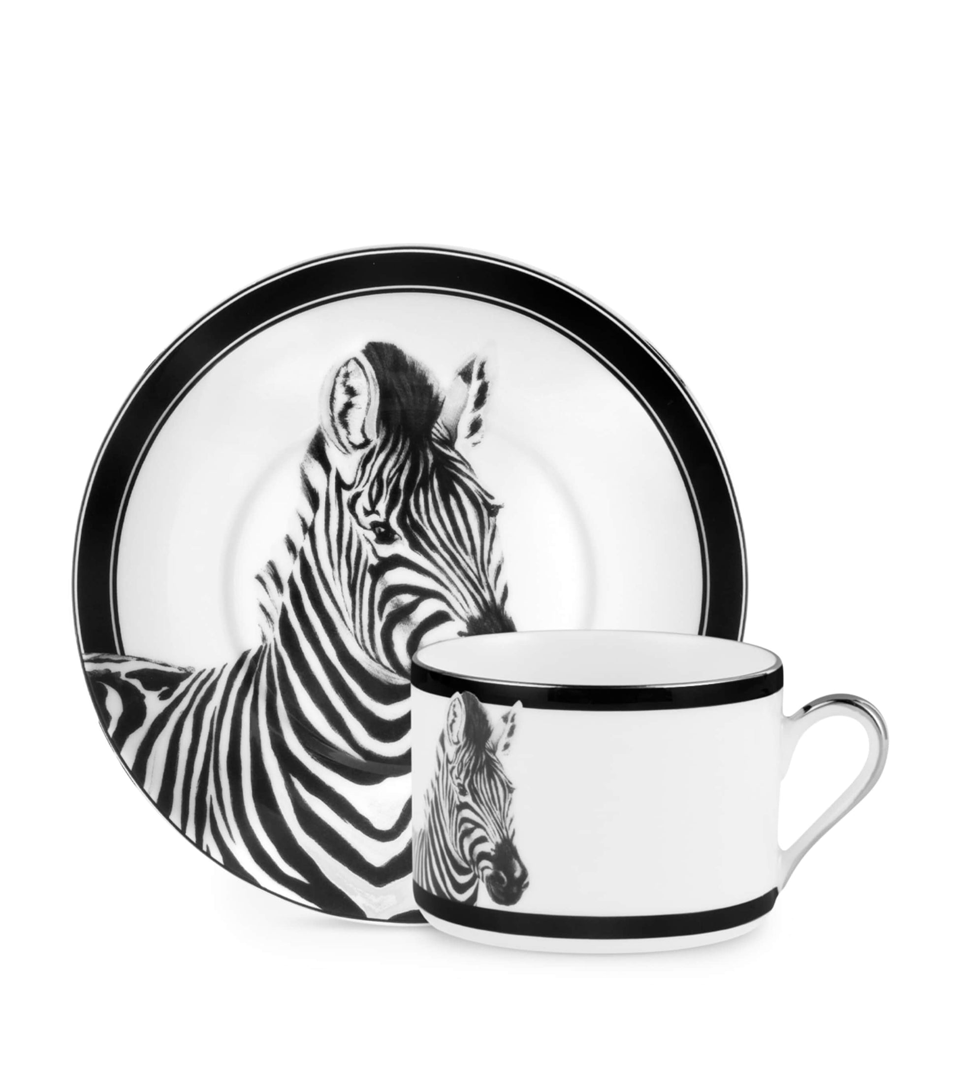 Dolce & Gabbana Casa Set of 2 Zebra Teacups and Saucers