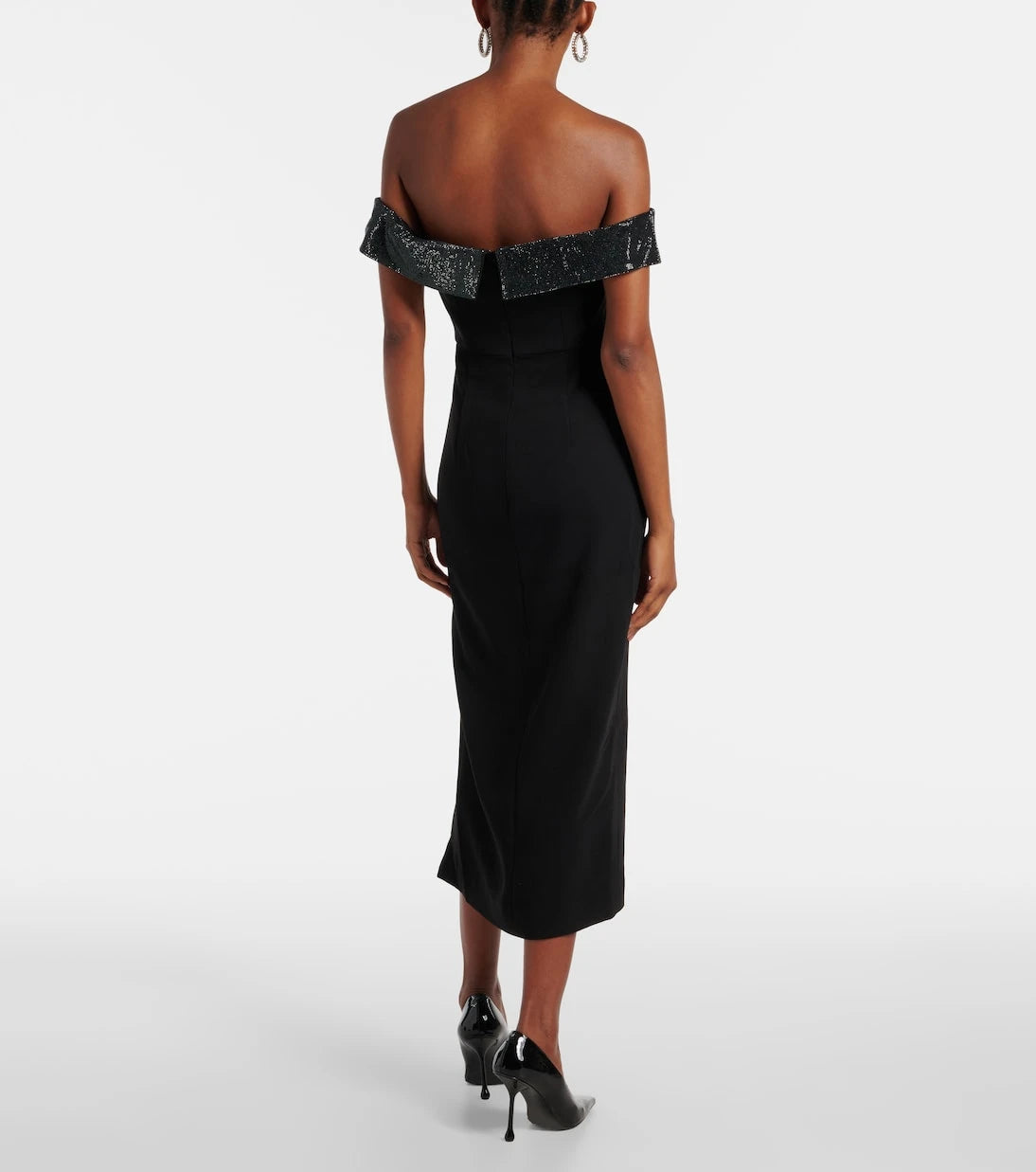 Self-Portrait - Strapless embellished midi dress