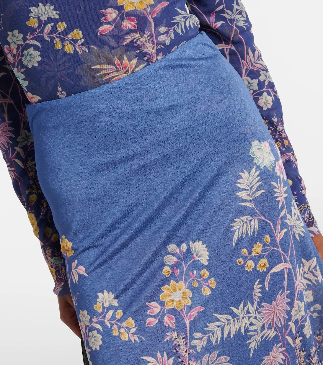 Etro - Printed asymmetric maxi skirt